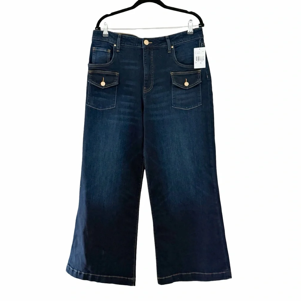 NWT KUT FROM KLOTH Meg High Rise Patch Pocket Wide Leg Jeans Sz 14 - Picture 2 of 6